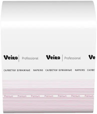 VEIRO: Салфетки бумажные Z 1сл 250л 11.1х22.5см белые Premium для диспенсеров