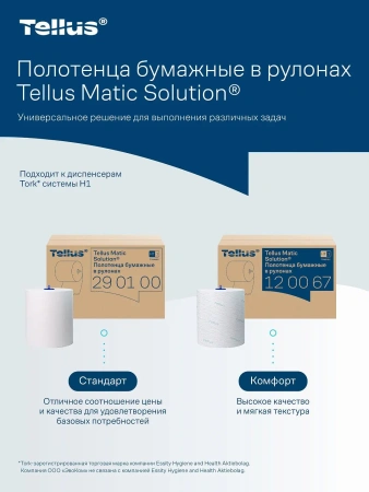 ТОРК: Полотенца бумажные H1 Софт матик Стандарт 1сл 280м/21 белые
