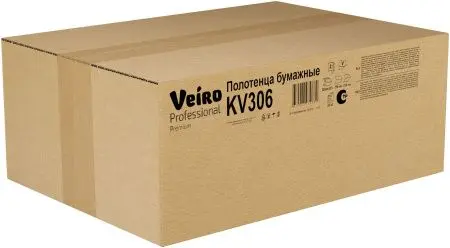 VEIRO: Полотенца бумажные V 2сл 200л 21х21,6см Premium белые