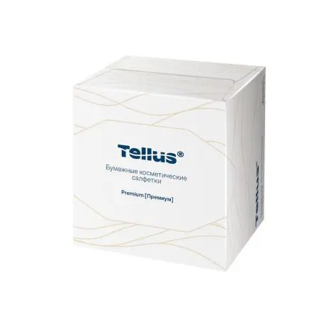 ТОРК: Tellus Салфетки косметические Премиум 2сл 90л 20.8х19.0см для лица ультрамягкие белые