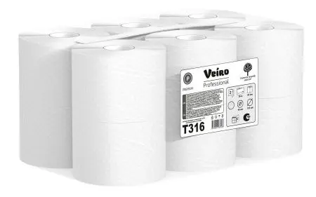 VEIRO: Бумага туалетная 2сл 50м/9,2 Premium белая /пач.=12 шт.