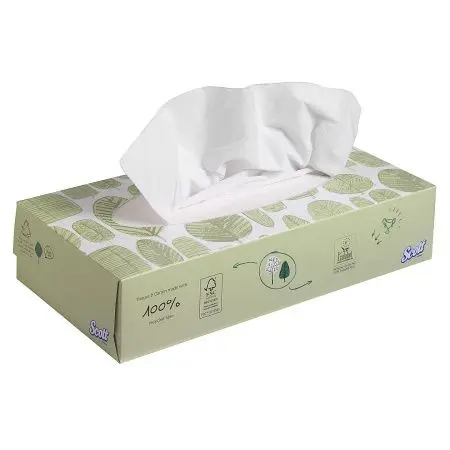 Kimberly-Clark: Салфетки Скотт 2сл 100л для лица белые
