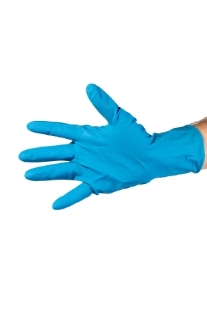 Перчатки: латексные Dermagrip High Risk XL неопудренные нестерильные синие /пач.=50 шт.