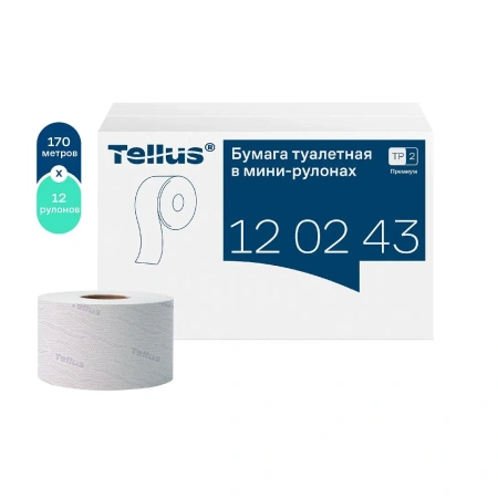 ТОРК: Tellus Бумага туалетная T2 Премиум 2сл 170м/9,5 белая