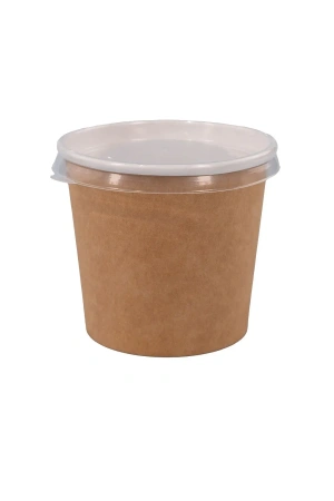 Одноразовая продукция: Контейнер бумажный круглый 350мл d=95мм крафт /пач.=60 шт.
