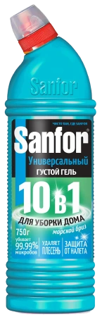 Чистящее средство: САНФОР УНИВЕРСАЛ 750 г гель с хлором для сантехники Морской Бриз