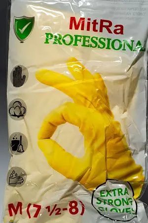 Фото №2 - Перчатки: резиновые латексные MITRA М с хлопковым напылением