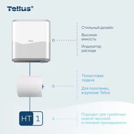 ТОРК: Tellus Диспенсер HT1 Matic Solution для рулонных полотенец белый