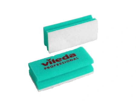 Vileda: Губка 7х15см мягкая (бел.абразив) зеленый