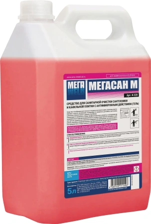 Мега: Мегасан М 5л для очистки и дезинфекции сантехники Гель