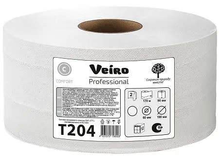 Фото №2 - VEIRO: Бумага туалетная 2сл 170м/9,5 Comfort белый