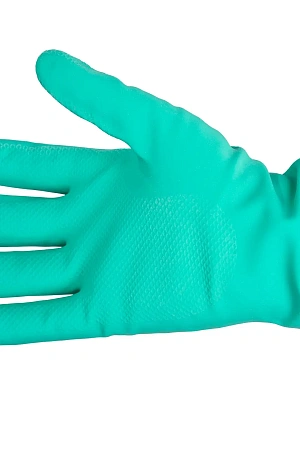 Фото №5 - Vileda: Перчатки многоцелевые M зеленый резиновые