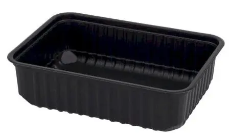 Одноразовая продукция: Контейнер пластиковый прямоугольный 750мл 179х132мм черный Д-Полимер /пач.=50 шт.