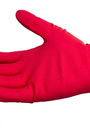 Фото №5 - Vileda: Перчатки многоцелевые M красный резиновые