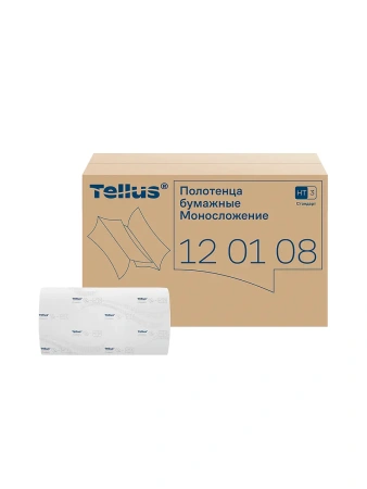 Фото №1 - ТОРК: Tellus Полотенца бумажные H3 Синглфолд Стандарт 1сл 250л 23х23см белые