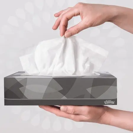 Kimberly-Clark: Салфетки Клинекс 2сл 100л для лица белые