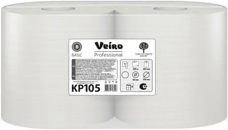 VEIRO: Полотенца бумажные ЦВ 1сл 300м/20 Basic натуральный