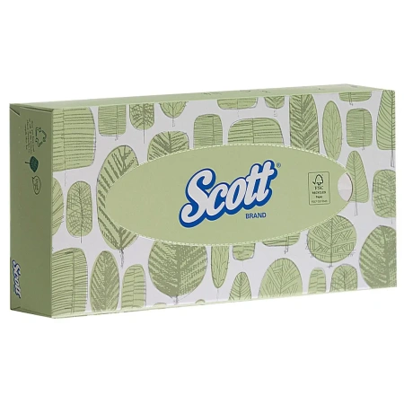 Kimberly-Clark: Салфетки Скотт 2сл 100л для лица белые