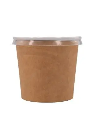Одноразовая продукция: Контейнер бумажный круглый 350мл d=95мм крафт /пач.=60 шт.
