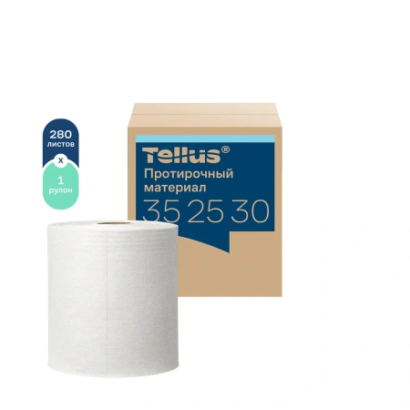 ТОРК: Tellus Материал протирочный нетканый WM1/WM3 ЦВ 1сл 280л 31,5х38,5см белый