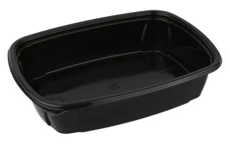 Фото №1 - Одноразовая продукция: Контейнер пластиковый прямоугольный 1000мл 230х170х50мм черный К-230 ПП Полиэр /пач.=50 шт.