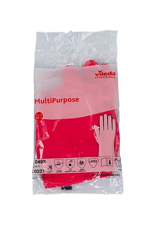 Фото №9 - Vileda: Перчатки многоцелевые M красный резиновые