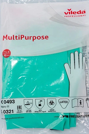 Фото №11 - Vileda: Перчатки многоцелевые M зеленый резиновые