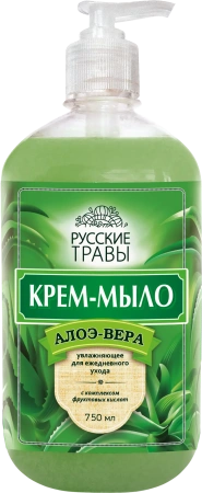 Мыло жидкое: АМС Русские травы 750мл крем-мыло Алоэ-вера с дозатором