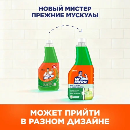 Чистящее средство: МИСТЕР МУСКУЛ 530мл для стекол (зап.блок) Утренняя роса
