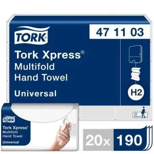 Tork: Полотенца бумажные H2 Universal Multifold 2сл 190л 21х23,4см натуральный