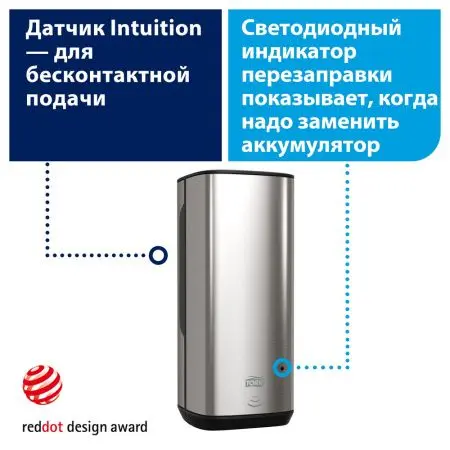 Tork: Диспенсер S4 Aluminium 1л для пенного мыла металл сенсорный