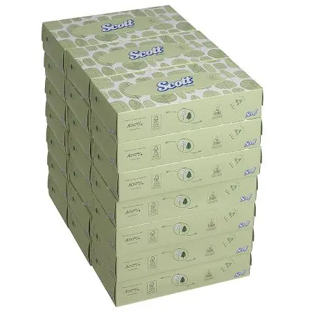 Kimberly-Clark: Салфетки Скотт 2сл 100л для лица белые