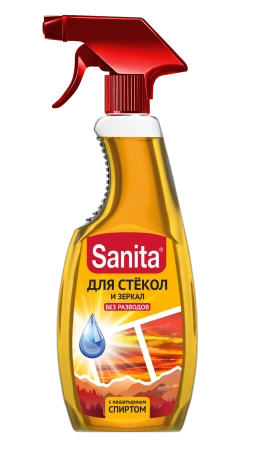 Чистящее средство: САНИТА Спрей 500мл для стёкол со спиртом Антипыль (ТРИГГЕР)