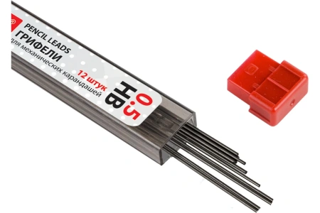 Канцелярские товары: Грифель запасной HB 0,5мм, 12 шт BRAUBERG "Hi-Polymer"