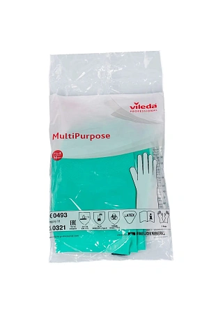 Фото №10 - Vileda: Перчатки многоцелевые M зеленый резиновые