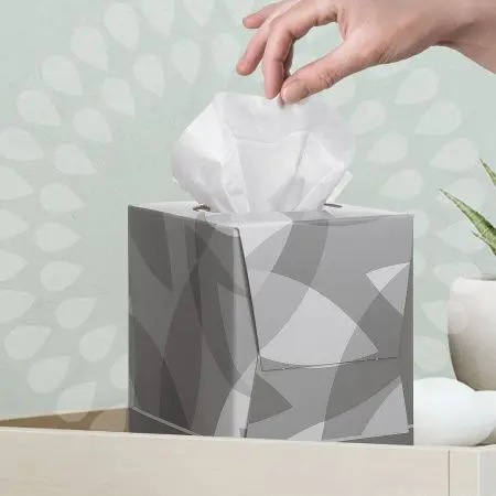 Kimberly-Clark: Салфетки Клинекс 2сл 88л для лица в кубе белые