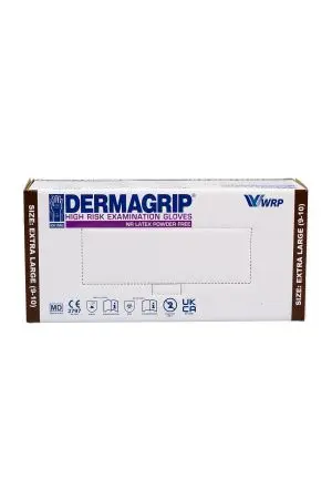 Перчатки: латексные Dermagrip High Risk XL неопудренные нестерильные синие /пач.=50 шт.