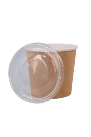 Одноразовая продукция: Контейнер бумажный круглый 350мл d=95мм крафт /пач.=60 шт.