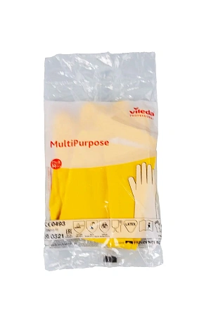 Фото №9 - Vileda: Перчатки многоцелевые M желтый резиновые