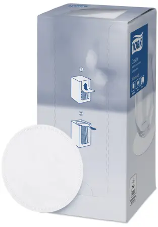 Tork: Коастер (подставка под чашку) Комфорт 250л 8сл d.9см белые круглый край