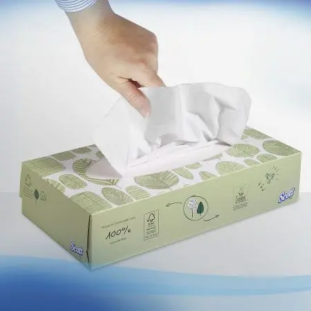 Kimberly-Clark: Салфетки Скотт 2сл 100л для лица белые