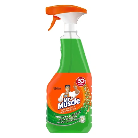Чистящее средство: МИСТЕР МУСКУЛ 530мл для стекол (триггер) Утренняя роса