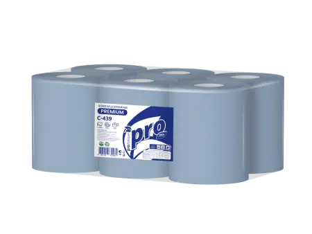 Вик: Полотенца бумажные ЦВ 2сл 150м целлюлоза с перф. синие PROtissue