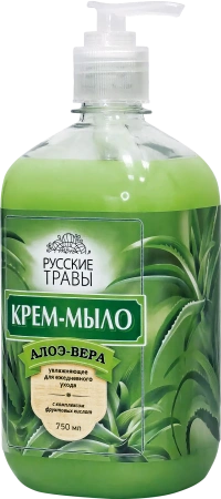 Мыло жидкое: АМС Русские травы 750мл крем-мыло Алоэ-вера с дозатором