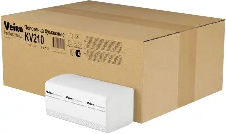 VEIRO: Полотенца бумажные V 1сл 250л 21х21,6см Comfort белый