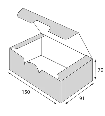 Одноразовая продукция: Коробка бумажная для пирожного 150х91х70 крафт OSQ Fast Food Box L /пач.=25 шт.
