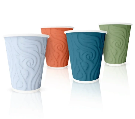 Одноразовая продукция: Стакан бумажный 2сл 400мл 2сл d=90мм цв. в асс. Скандипакк /пач.=30 шт.