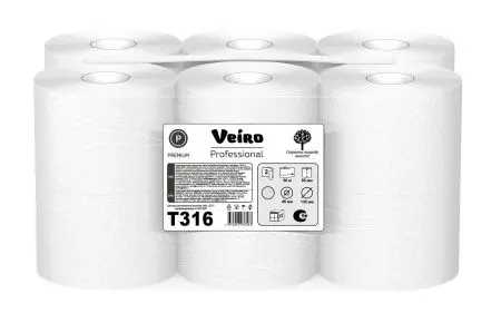 VEIRO: Бумага туалетная 2сл 50м/9,2 Premium белая /пач.=12 шт.
