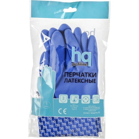 HQ Profiline: Перчатки резиновые M синие