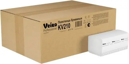 VEIRO: Полотенца бумажные V 1сл 250л 21х21,6см Comfort белый